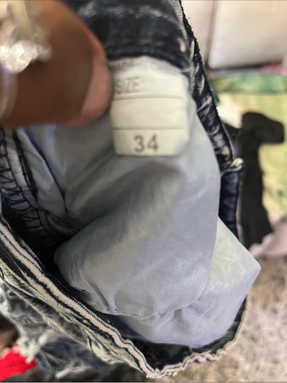 Source Unknown Black & White Distressed High-Waist Jean Shorts - Picture 4 of 4